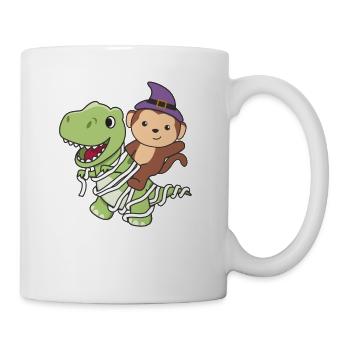 Monkey Happy Halloween T-Rex Mummy Costume - Mug - white - Right