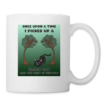 Il était une fois un chat noir que j’ai ramassé le reste - Mug blanc - blanc - Droite