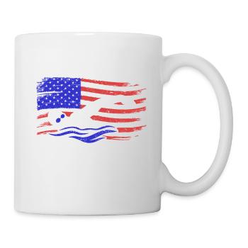 USA Schwimmen US Schwimmen Wassersport Sportler - Tasse - Weiß - Rechts