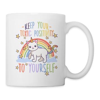 Anti Regenbogen Katzen Motiv Misanthropen Katzen - Tasse - Weiß - Rechts