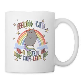 Cat saying for cat owners rainbow - Mug - white - Right