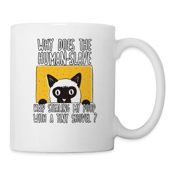 Lustiges Katzen Spruch Motiv Katzenbesitzer - Tasse - Weiß - Rechts