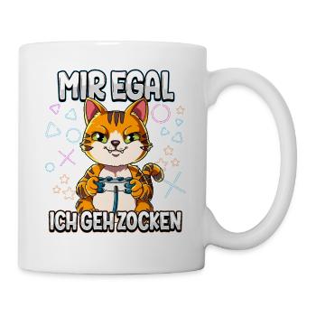 Mir Egal Ich Geh Zocken Gaming - Tasse - Weiß - Rechts
