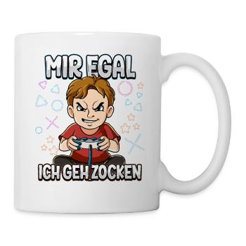 Mir Egal Ich Geh Zocken Gaming - Tasse - Weiß - Rechts