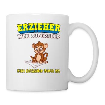 Erzieher Weil Superheld Kein Offizieller Beruf Ist - Tasse - Weiß - Rechts