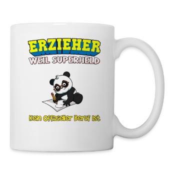 Erzieher Weil Superheld Kein Offizieller Beruf Ist - Tasse - Weiß - Rechts