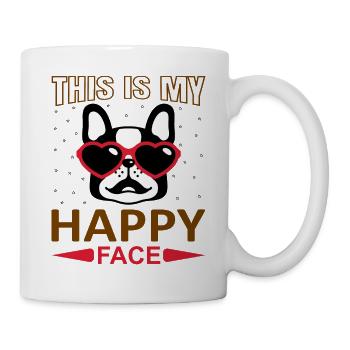 Visage heureux - Mug blanc - blanc - Droite