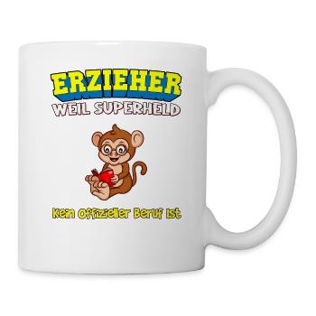 Erzieher Weil Superheld Kein Offizieller Beruf Ist - Tasse - Weiß - Rechts