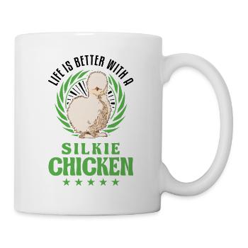 La vie est meilleure avec un poulet Silkie Seidenhuhn - Mug blanc - blanc - Droite