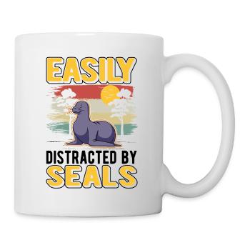 Easily distracted by Seal Robbe Sea Lion - Mug - white - Right