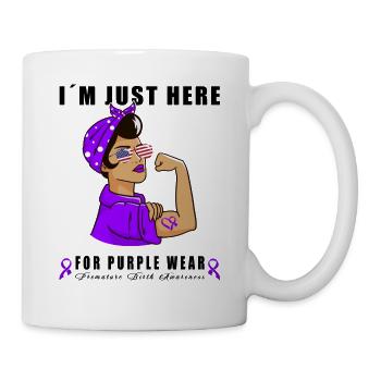 Arc violet conscient de la naissance prématurée - Mug blanc - blanc - Droite