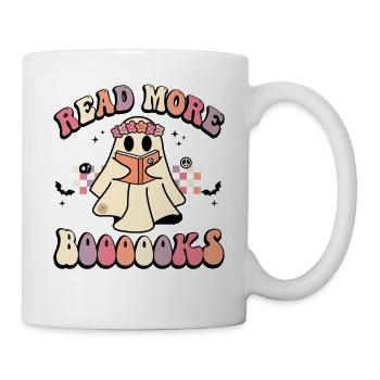 Weiterlesen Bücher Halloween Hippie Ghost 70er - Tasse - Weiß - Rechts