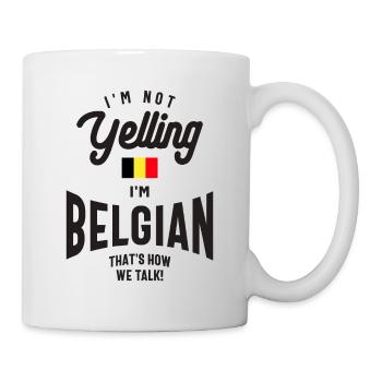 Je ne crie pas Je suis belge drôle Belgian Pride - Mug blanc - blanc - Droite