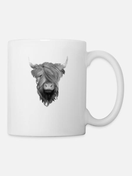 Schottische Hochlandrinder - Tasse - Weiß