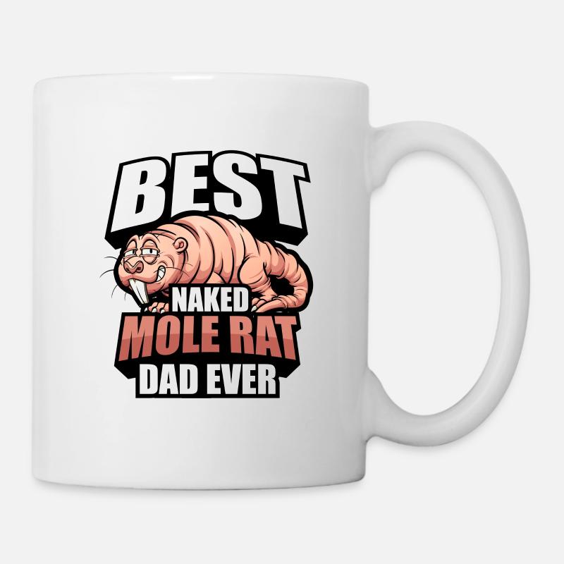 Papa rat-taupe nu - Mug blanc - blanc