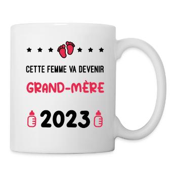 grossesse grand-mère femme devenir grand-mère 2023 - Mug blanc - blanc - Droite
