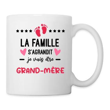 Annonce grossesse mamie famille s'agrandit - Mug blanc - blanc - Droite