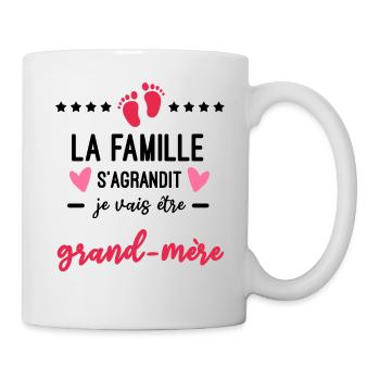 famille s'agrandit grand-mère cadeau future mamie - Mug blanc - blanc - Droite
