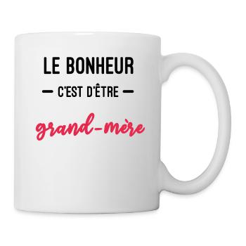 bonheur c'est d'être grand-mère future grand-mère - Mug blanc - blanc - Droite