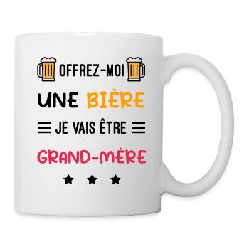 Annonce grossesse mamie bière grand-mère - Mug blanc - blanc - Droite