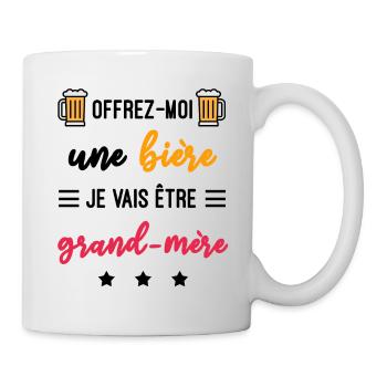 offrez moi bière grand-mère future grand-mère - Mug blanc - blanc - Droite