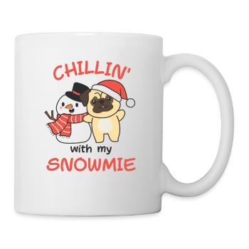 Carlin Chillin avec mon bonhomme de neige - Mug blanc - blanc - Droite