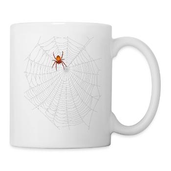 Spinne mit Spinnennetz - Tasse - Weiß - Rechts