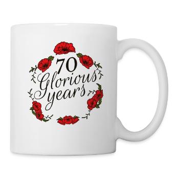 70 Years Birthday 70 Years Birthday with Roses - Mug - white - Right