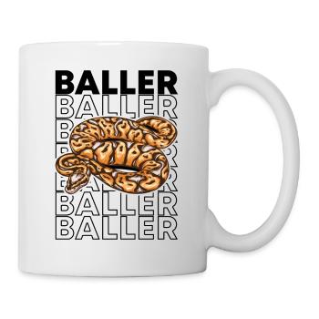 Ball Python 80's Style Baller Royal Python Snake - Tasse - Weiß - Rechts