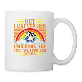 Les licornes sont des poneys armés Licorne - Mug blanc - blanc - Droite