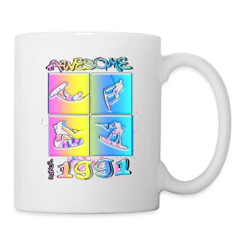 Génial depuis 1991. Style de vie Wakeboard - Mug blanc - blanc - Droite