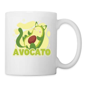 Avocato Mix aus Avocado und Katze für Vegetarier - Tasse - Weiß - Rechts
