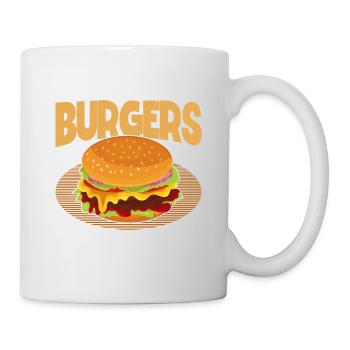 Hamburger Cheesburger Fast Food Burger - Tasse - Weiß - Rechts