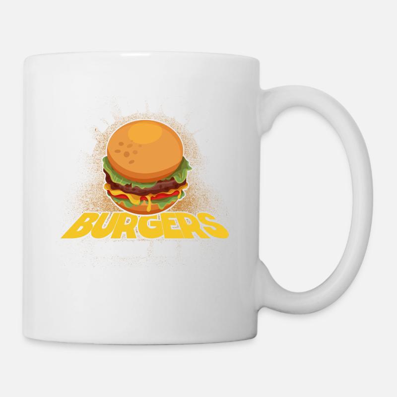 Hamburger Cheesburger Fast Food Burger - Mug blanc - blanc