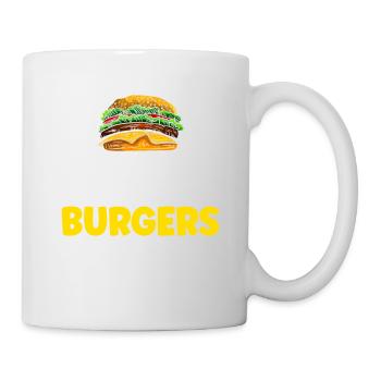 Hamburger Cheesburger Fast Food Burger - Tasse - Weiß - Rechts