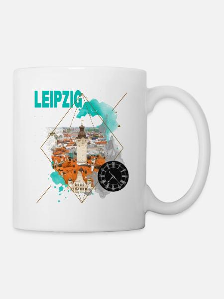 Leipzig Deutschland Stadt Skyline Vintage Retro - Tasse - Weiß