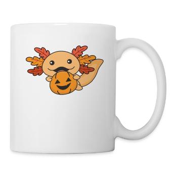 Autumn axolotl with autumn leaves pumpkin autumn - Mug - white - Right