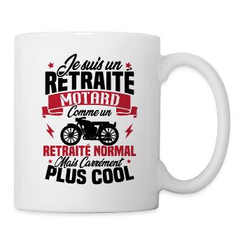 Je suis un retraité motard un retraité normal - Mug blanc - blanc - Droite