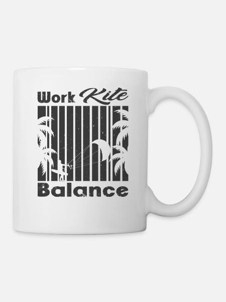 Work Kite Balance. Lifestyle Vintage Design, Work - Tasse - Weiß