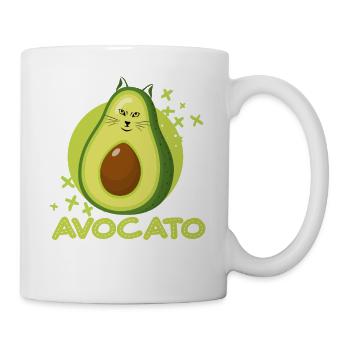 Avocato Mix aus Avocado und Katze für Vegetarier - Tasse - Weiß - Rechts