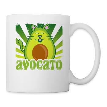 Avocato Mix aus Avocado und Katze für Vegetarier - Tasse - Weiß - Rechts