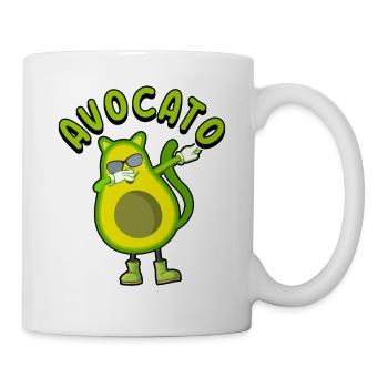 Avocato Mix aus Avocado und Katze für Vegetarier - Tasse - Weiß - Rechts