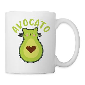 Avocato Mix aus Avocado und Katze für Vegetarier - Tasse - Weiß - Rechts