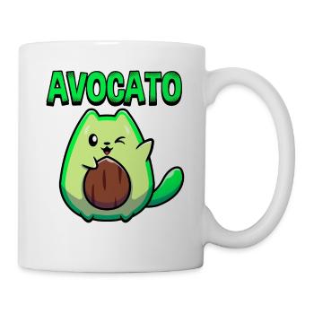 Avocato Mix aus Avocado und Katze für Vegetarier - Tasse - Weiß - Rechts