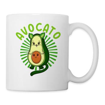Avocato Mix aus Avocado und Katze für Vegetarier - Tasse - Weiß - Rechts