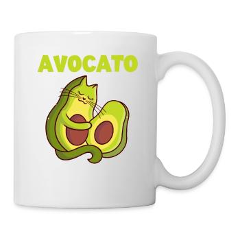Avocato Mix aus Avocado und Katze für Vegetarier - Tasse - Weiß - Rechts