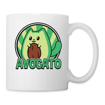 Avocato Mix aus Avocado und Katze für Vegetarier - Tasse - Weiß - Rechts