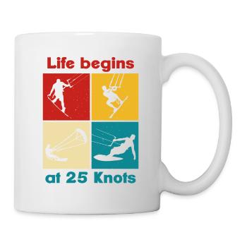 La vie commence à 25 nœuds, Lifestyle Vintage Design - Mug blanc - blanc - Droite
