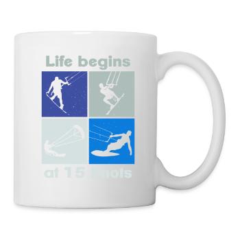 La vie commence à 15 nœuds, Lifestyle Vintage Design - Mug blanc - blanc - Droite