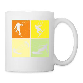 Kite Surfing, Kite Board, Lifestyle Vintage Design - Mug - white - Right